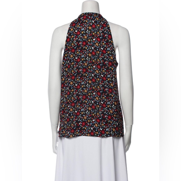 A.L.C Silk  Printed V Neck Floral Ruffle Blouse 🌼 - Picture 4 of 11